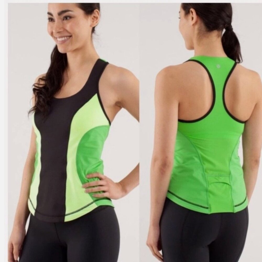 Lululemon Athletica Green Mesh Tank Top Size 10